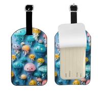 Étiquettes mignonnes imprimées de méduses colorées de 10,9 x 7 cm, étiquettes élégantes pour bagages, valises, accessoires de voyage élégants