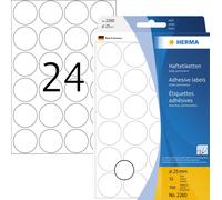 Étiquettes multi-usages blanches Ø 25 mm rond papier mat 768 pcs.