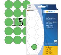 Étiquettes multi-usages vertes Ø 32 mm rond papier mat 480 pcs.