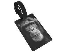 Étiquettes noires et blanches en forme de chimpanzé, idéales pour les sacs à dos de voyage, croisière, sac à dos