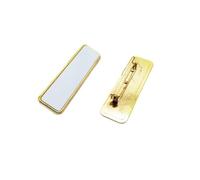 Étiquettes Nom Épingles Badge 10 pièces broche bricolage blanc | Étiquette de nom transparente en forme de rectangle en métal(Silver,With pin)