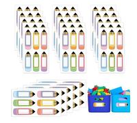 Étiquettes Nominatives | 120 Pièces 9x3cm Adhésif Réutilisable,Autocollants Noms en Forme de Crayon pour - Bureau École Congrès Événements Étudiants