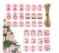 Étiquettes Nominatives De Noël - 30 Pièces Décorations pour Cartes,Étiquettes en Bois avec Corde et Trous,pour la Création de Cadeaux destinés aux Fêtes Anniversaire Réunions Familiales et