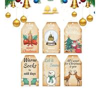 Étiquettes nominatives de Noël, pendentifs de Noël avec ficelle - Décoration de Noël - Décoration de Noël - Étiquettes de dessin animé de Noël pour la famille, les amis ou ainsi de suite