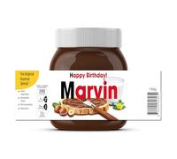 Étiquettes nominatives personnalisées pour verres Nutella, autocollants à tartiner au chocolat, idée cadeau pour anniversaire, Noël, Nouvel An, célébration (moderne)
