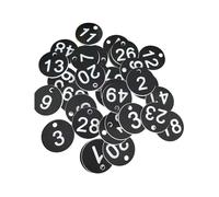Étiquettes Numériques en Plastique Rondes, Étiquettes numérotées en plastique multicolores 100 pcs(Schwarz)