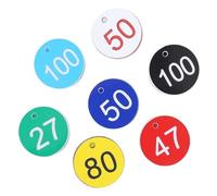 Étiquettes numérotées ABS 100 numéros de paquet 1-100 couleurs mélangées, étiquettes d'identification en plastique for l'organisation et l'identification(Mix Colors)