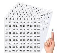 Étiquettes numérotées - Cercles en vinyle auto-adhésifs 1-100, ensemble de décalcomanies d'inventaire résistantes aux déchirures | Identification de casier de stockage de stock de bureau pour une util