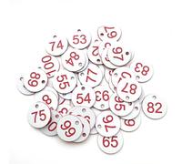 Étiquettes numérotées de 1 à 100, 100 pièces, for ruche, jardin, boîte, marqueurs de plantes avec trou(White)
