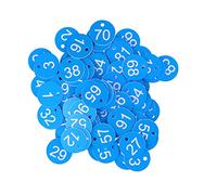 Étiquettes numérotées de marqueur de signe de ruche ronde accessoire d'apiculture de ferme avec trou matériau ABS durable couleurs vives faciles à distinguer pour la gestion du (Bleu et Blanc)