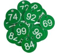 Étiquettes Numérotées en Plastique, Disques Numérotés en Plastique, Étiquette d'étiquetage numérotée de 1 à 100/200/300/500 pour Cintre à vêtements, Carte Ronde avec Trou pour Porte-clés et Cordon