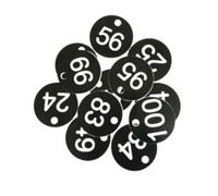 Étiquettes Numérotées en Plastique, Disques Numérotés en Plastique, Étiquette d'étiquetage numérotée de 1 à 100/200/300/500 pour Cintre à vêtements, Carte Ronde avec Trou pour Porte-clés et Cordon
