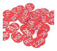 éTiquettes NuméRotéEs En Plastique Plaque d'immatriculation en plastique de 1 à 100, étiquettes numériques, porte-clés, décoration(Red White)
