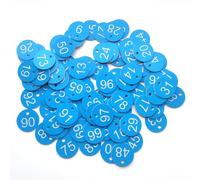 Étiquettes numérotées gravées, 500 étiquettes numérotées en plastique multicolore de 1 à 500, rondes, de 3,5 cm de diamètre(1-500 Sky Blue White)