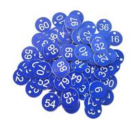 Étiquettes numérotées gravées, 500 étiquettes numérotées en plastique multicolore de 1 à 500, rondes, de 3,5 cm de diamètre(1-500 Blue White)