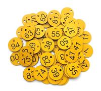Étiquettes numérotées gravées, 500 étiquettes numérotées en plastique multicolore de 1 à 500, rondes, de 3,5 cm de diamètre(1-500 Yellow Black)