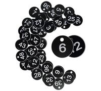 Étiquettes numérotées gravées, Étiquettes numérotées ABS 1-100 for l'identification de l'organisation des stocks, noir 3,5 cm, 100 pièces
