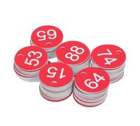 Étiquettes Numérotées Rondes en Plastique Rouge, Réutilisables 1-100 | Visibilité Élevée, Lecture Rapide, Usage Intérieur en Entrepôt, Identification Claire et Solide