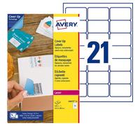 Etiquettes opaques de masquage laser 63,5 x 38,1 mm Avery blanche - Boîte de 525