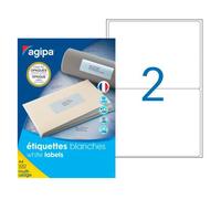 Etiquettes opaques multi usages 199,6 x 143,5 mm Agipa 102419 blanches - boite de 200