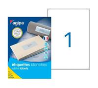 Etiquettes opaques multi usages 199,6 x 289,1 mm Agipa 102418 blanches - boite de 100