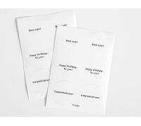 Etiquettes papier adhésives message vol.2 designs assortis 12x17cm. 2 feuilles