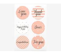 Etiquettes papier adhésives message vol.3 rose designs assortis 10,8x15,5cm. 2 feuilles