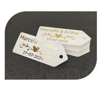 Étiquettes personnalisées avec nom et date. Étiquettes pendantes avec impression OR, ARGENT pour invitation à un mariage, baptême, fiançailles, communion, anniversaire, fête, souvenir, sceaux