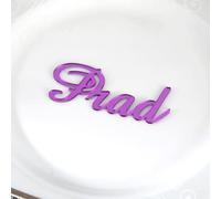 Étiquettes personnalisées en acrylique pour gâteau, breloques de gâteau, marque-places pour mariage, anniversaire, baptême, remise de diplôme, vacances, etc. (violet, 1 pièce)