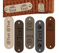 Étiquettes personnalisées en cuir pour articles en crochet, étiquettes personnalisées pour tricoter, bonnets, écharpes, sacs