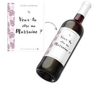 Étiquettes personnalisées Naissance - (lot de 3) Veux tu être Ma marraine ?- pour bouteille de vin - Naissance - Annonce Grossesse - Demande marraine - vin Bapteme