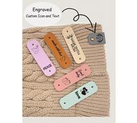 Étiquettes personnalisées pour articles faits main, étiquettes faites main personnalisées pour articles au crochet et tricotés, étiquettes mignonnes avec rivets, convenant pour chapeaux, bonnets, écha