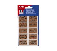 APLI Étiquettes Plaisir d'offrir Kraft 20 x 32 mm Cadeau Bouquet de fleur - Lot de 5 x 20