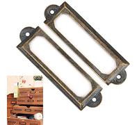 Étiquettes Porte-étiquettes en Métal 20 Pièces pour Meubles Adhésifs 20 Pcs Étiquette de Tiroir Marque Étudiants Diy Rétro Petits Meubles Tiroir Signes Étagère Note AccessoireVert (bronze)