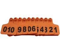 Étiquettes pour bétail, Grande carte d'identification du bétail en plastique for vaches, bovins, porcs, gros animaux 101-200 bleu/orange/301-400(Orange,101 200)