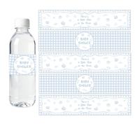 Étiquettes pour bouteille d'eau sur le thème du petit chignon dans le four, autocollants enveloppants pour décoration de fête prénatale garçon