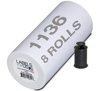 Étiquettes pour étiqueteuse Monarch 1136 - Blanc - 14 000 étiquettes - Lot de 8 rouleaux - Rouleau encreur inclus - Fabriqué par Labels for Us - Prime