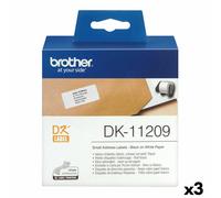 Etiquettes pour Imprimante Brother DK-11209 Noir/Blanc 62 x 29 mm [3 Unités]