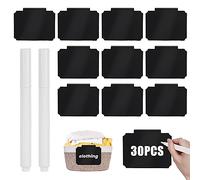 Étiquettes Pour Panier, 30 Pièces Étiquettes à Clipser Et 2 Marqueurs, PVC Porte-étiquettes Marqueurs à Craie, Clips D'étiquettes Pour Panier, Étiquettes De Panier à Clipser, Porte-étiquettes