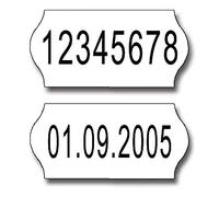 Étiquettes pour prix - Dimensions 26 x 12 - Silhouettes - Blanches - Pack de 12 rouleaux (adhésif permanent)