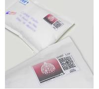 Etiquettes pour timbres - Enveloppebulle - Lot de 10 - 240 étiquettes - 63,5 x 33,9 mm - Blanc