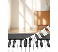 Étiquettes pour touches de piano en silicone - Amovibles et réutilisables, sans colle - Pour débutants et enfants, 61/88 touches Piano & Clavier - Avec boîte de rangement (Arc-en-ciel)