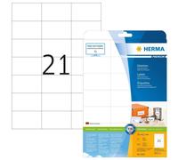 HERMA Premium - Étiquettes en papier plastifiées mates autocollantes permanentes - blanc - 70 x 42.3 mm 525 étiquette(s) ( 25 feuille(s) x 21 )