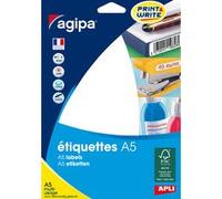 AGIPA Etui A5 (16F) de 1120 étiquettes multi-usage Permanentes Rondes 19 mm Blanc