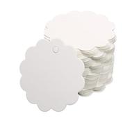 Étiquettes rondes rétro en papier Kraft de 5 à 6cm, 100 pièces, accessoires cuisson, sacs cadeaux, boîtes pour étiquettes de prix(White-6cm)