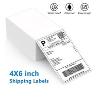 Étiquettes thermiques adhésives en papier 4x6 pouces, 100/500 feuilles d'étiquettes d'expédition thermiques pour DHL UPS Express, impression d'étiquettes de codes à barres avec LOGO