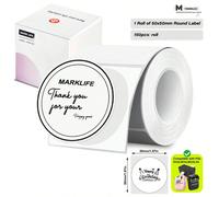 Étiquettes thermiques blanches rondes Marklife de 2 pouces 50*50 mm, étiquettes rondes autocollantes en papier, autocollants thermiques directs polyvalents pour petites entreprises, conception de logo