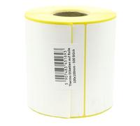 Étiquettes thermiques blanches sur rouleau 100 × 100 mm - 500 pièces, autocollantes permanentes, étiquettes de codes à barres auto-adhésives pour étiquetage