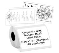 Étiquettes thermiques compatibles avec imprimante d'étiquettes NIIMBOT B3S/K3, compatibles avec imprimante d'étiquettes Phomemo M221/M220/M120/M200/M250, 70 x 40 mm, 180 étiquettes/rouleau, 1 rouleau