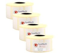 Étiquettes thermiques directes GoodMarkt autocollantes | 25x15 mm 4 rouleaux, blanc, 4000 étiquettes | Compatible avec Brother, Zebra, Phomemo | Etiquettes maison, étiquettes code barre, étiquettes